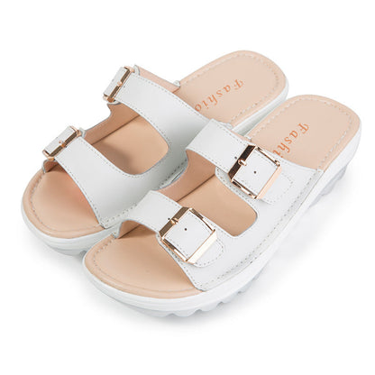 CMF Orthopedic Women Sandals Comfort Soft Cushioning Double Buckle Summer Slides