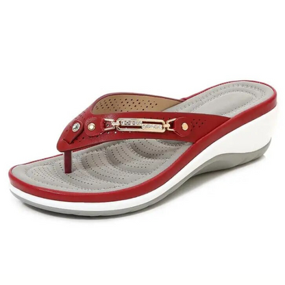CMF Women Orthopedic Sandals Comfy Thong Wedge Beach Flip Flop