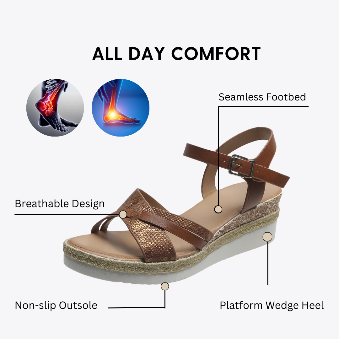 CMF Women Orthopedic Sandals Comfortable Arch Support Breathable Non-slip Dress Sandal Snake Print Summer