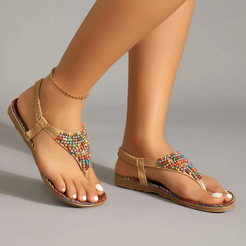 CMF Women Orthopedic Sandals Bohemian Clip Toe Summer Soft Bottom Beach Sandals