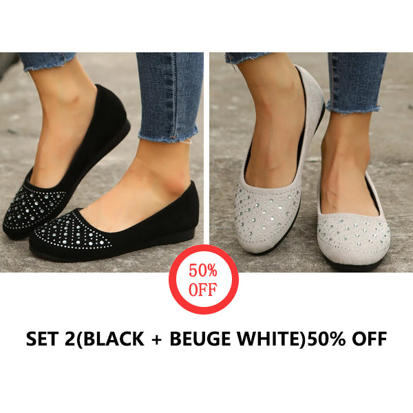 🔥Last Day 60% OFF -Women's Rhinestone Flat Shoes-Buy 2 Free Shipping