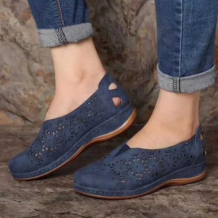 Hollow Elastic Orthopedic Leather Shoes