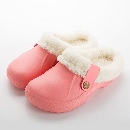 Women's Comfort Winter Warm Fleece Lined Mules Slippers Waterproof Indoor Outdoor Non-slip House Shoes