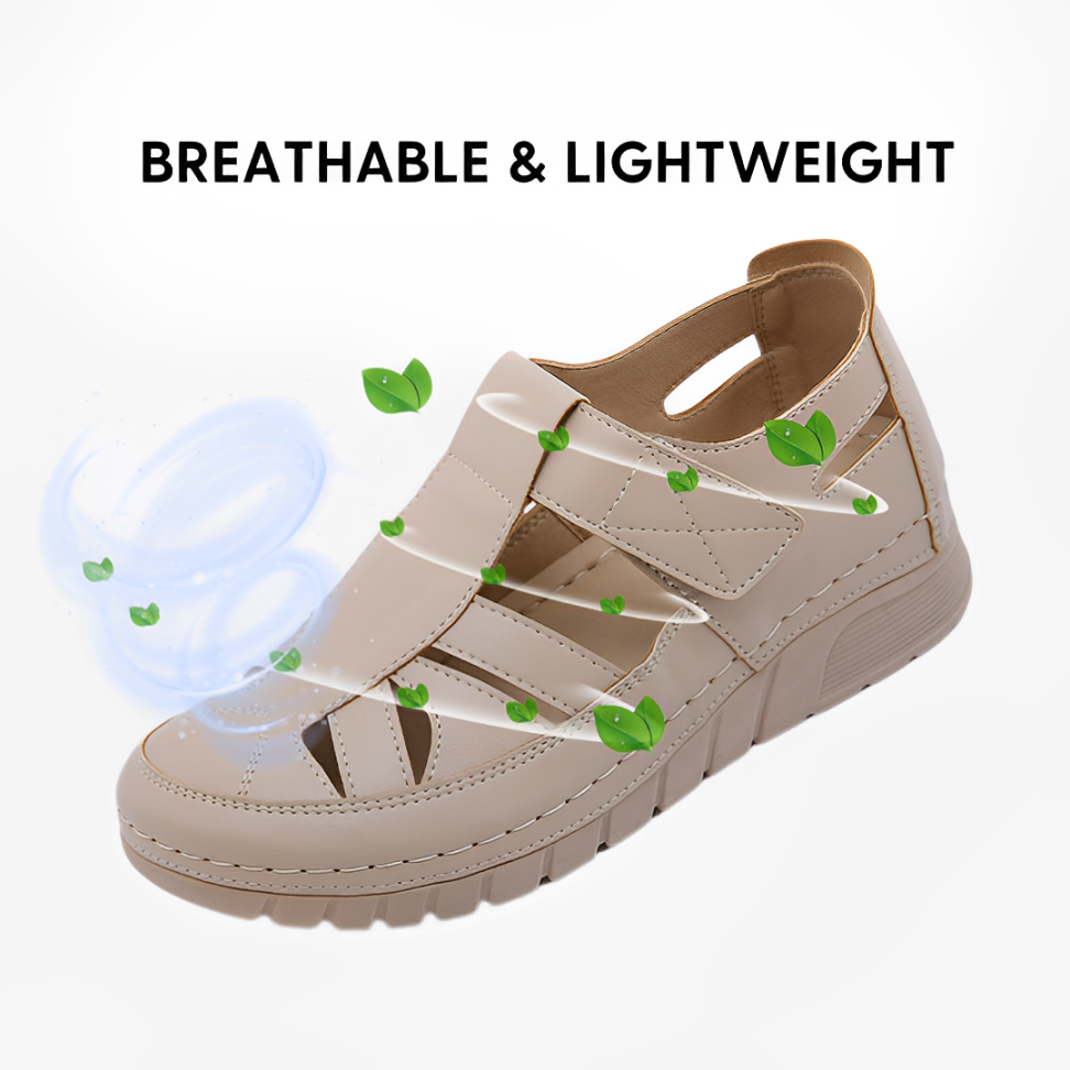 CMF Women Orthopedic Sandals Breathable Arch-support Cut-out Wedge Heels Casual Walk