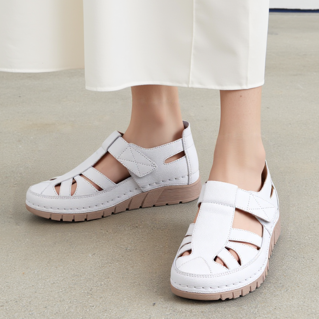 CMF Women Orthopedic Sandals Breathable Arch-support Cut-out Wedge Heels Casual Walk