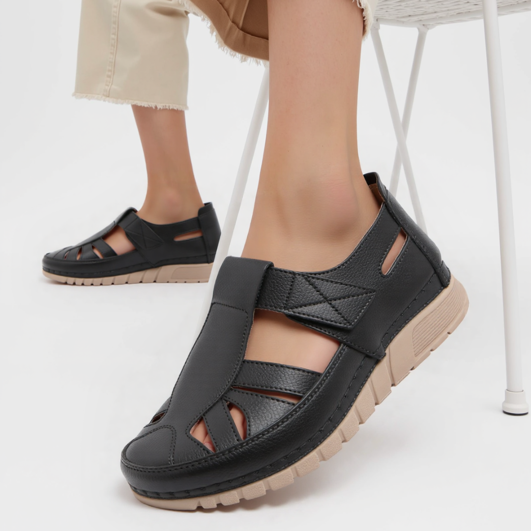 CMF Women Orthopedic Sandals Breathable Arch-support Cut-out Wedge Heels Casual Walk