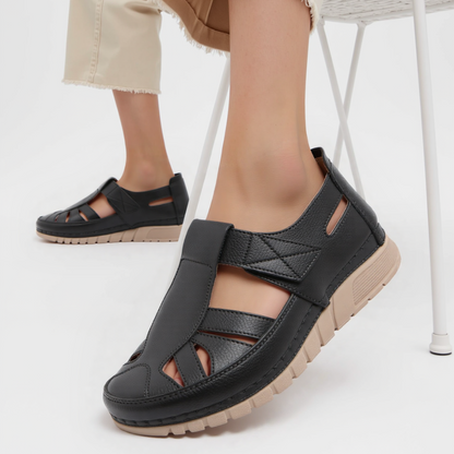 CMF Women Orthopedic Sandals Breathable Arch-support Cut-out Wedge Heels Casual Walk