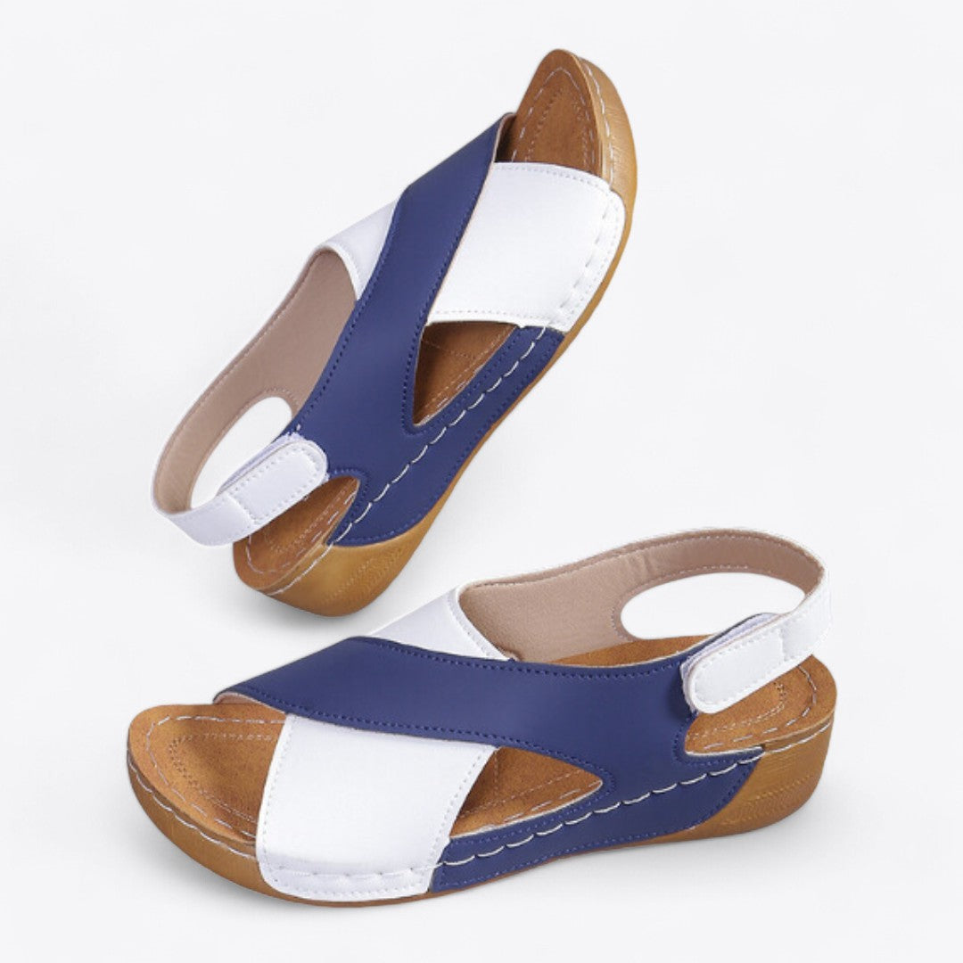 CMF Women Sandals Arch-support Breathable Cross-Strap Leather Anti-skid Summer