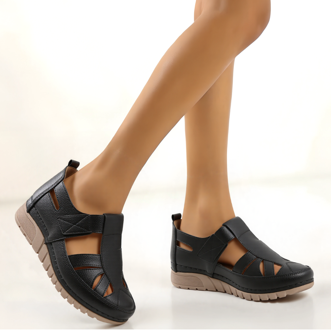 CMF Women Orthopedic Sandals Breathable Arch-support Cut-out Wedge Heels Casual Walk