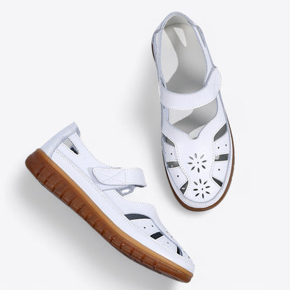 CMF Women Orthopedic Sandals Breathable Leather Arch-support Velcro Roman Trendy Summer