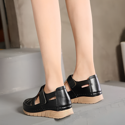 CMF Women Orthopedic Sandals Breathable Arch-support Cut-out Wedge Heels Casual Walk