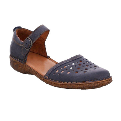 Women‘s Round Toe Hollow-out Leather Sandals