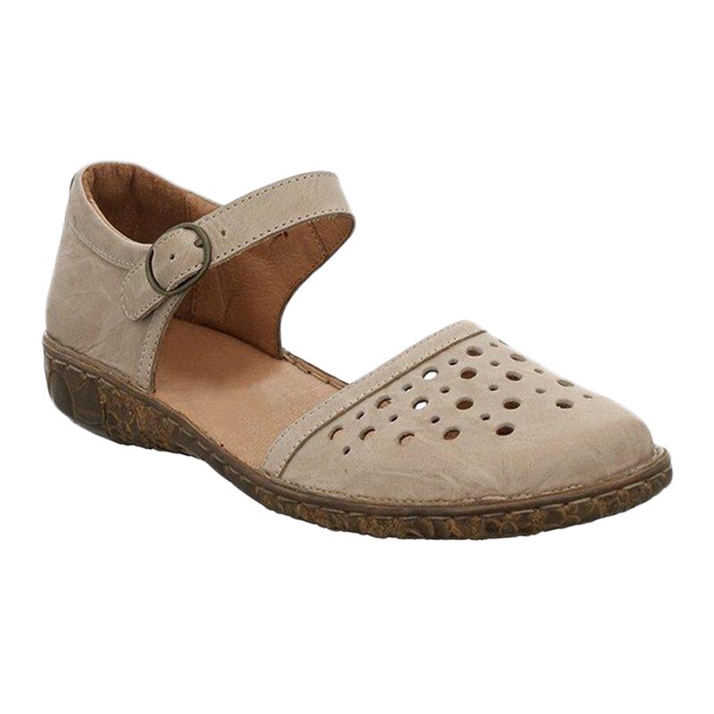 Women‘s Round Toe Hollow-out Leather Sandals