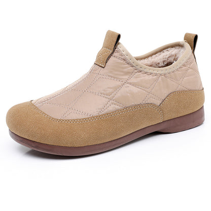 Women’s Winter Slip-On Warm Shoes – Soft Sole, Plush Lined, Comfortable Casual Cotton Shoes for Cold Weather
