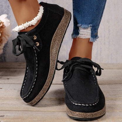 Women's Casual Suede Flats – Comfy Everyday Loafers with Arch Support