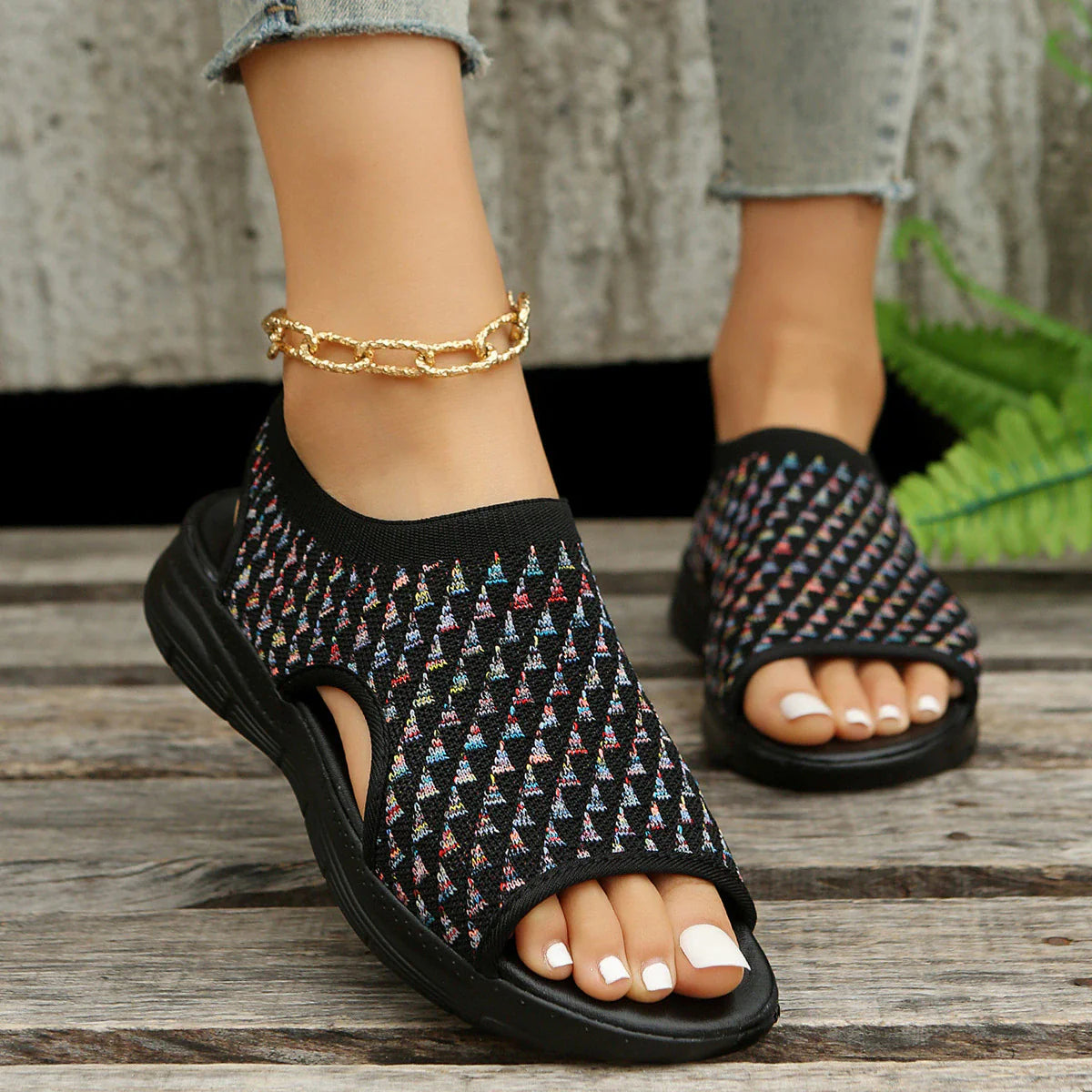 2023 Premium Elastic Mesh Knitted Orthotic Sandals [Limited time offer: Buy 2 Save More 15%]
