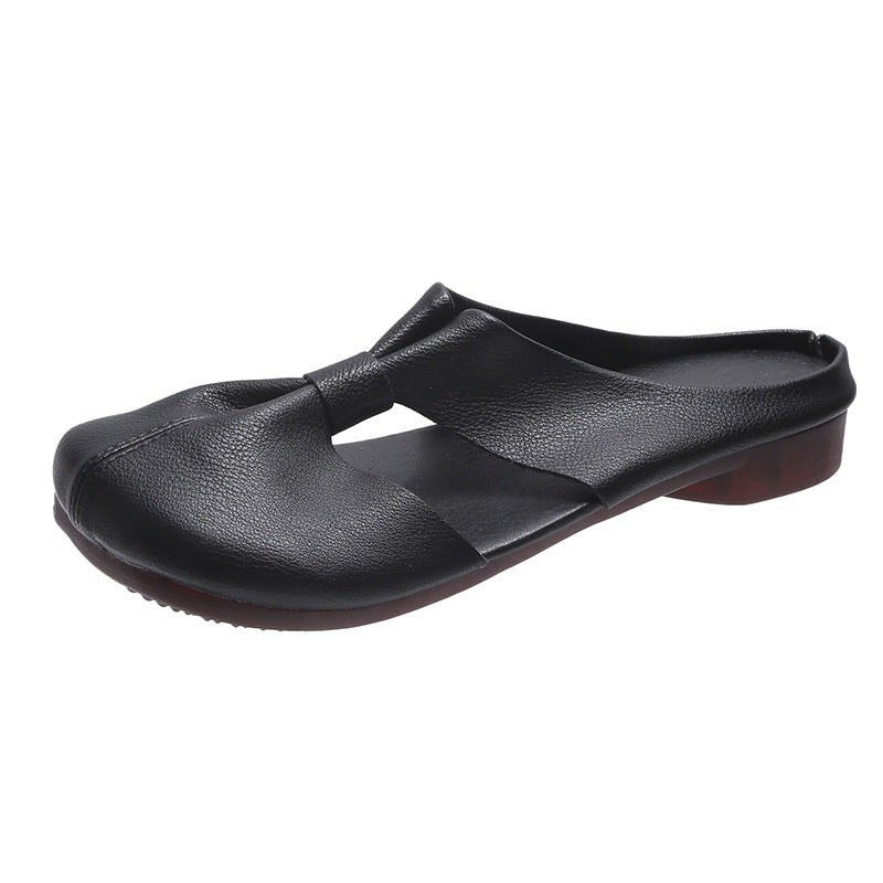 Women's Soft Leather Comfort Flats – Vintage-Inspired Slip-On Shoes