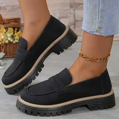 Women’s Comfortable Everyday Loafers – Cushioned Platform Sole with Timeless Style