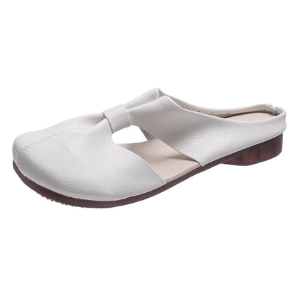 Women's Soft Leather Comfort Flats – Vintage-Inspired Slip-On Shoes