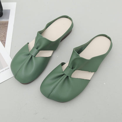 Women's Soft Leather Comfort Flats – Vintage-Inspired Slip-On Shoes