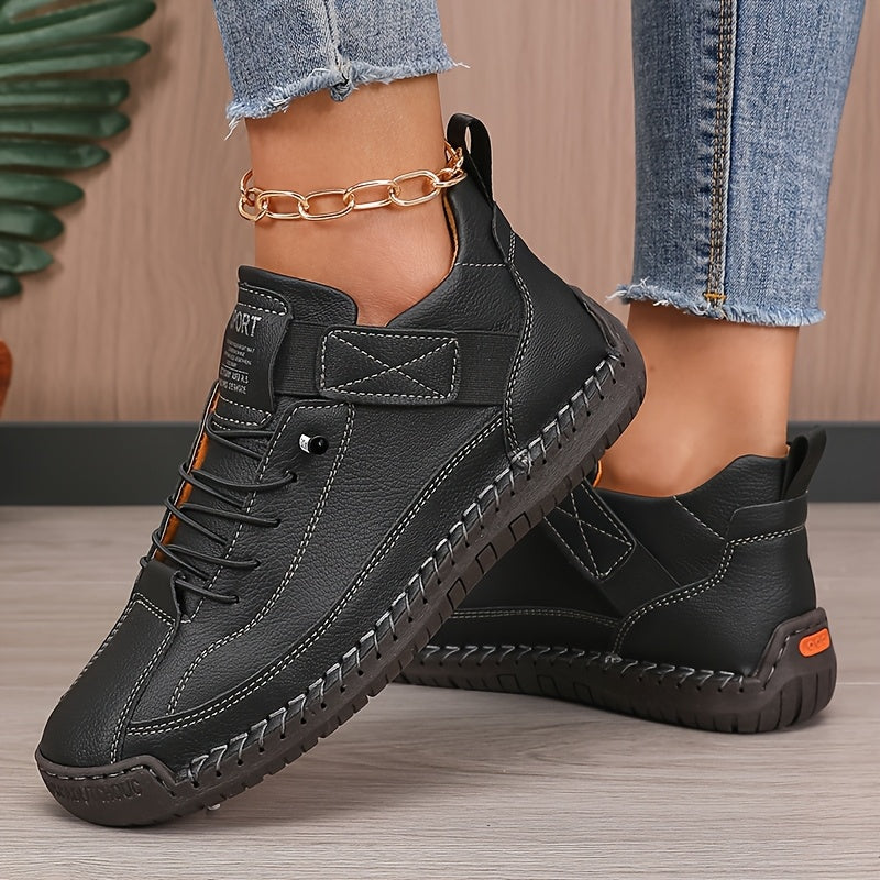 Women's Casual Solid Color Low-Top Sneakers, Outdoor Walking Shoes Suitable for Walking, Running, and Trekking