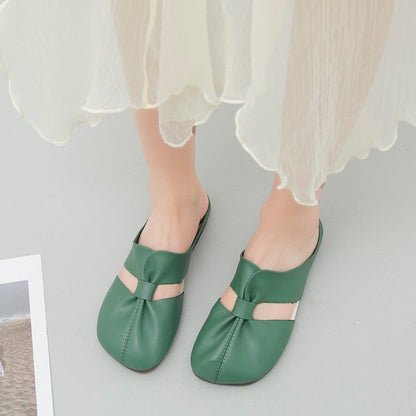 Women's Soft Leather Comfort Flats – Vintage-Inspired Slip-On Shoes
