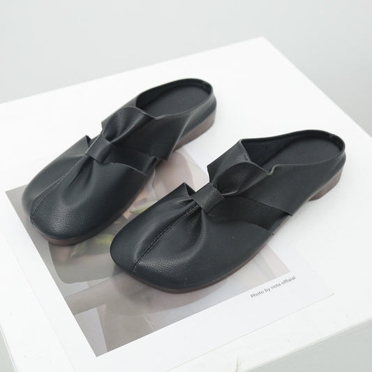 Women's Soft Leather Comfort Flats – Vintage-Inspired Slip-On Shoes
