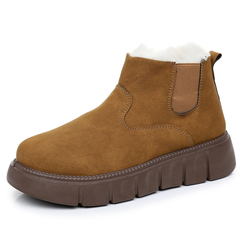 2026 Women’s Slip-On Winter Snow Boots – Warm Fur Lining, Non-Slip Sole & Platform Comfort