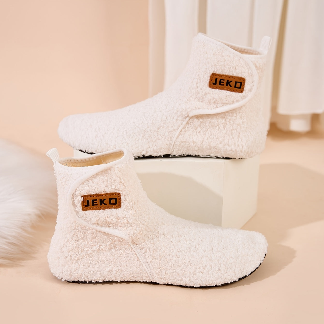 Women’s Cozy Fleece Slippers – Warm, Lightweight High-Top Slip-On House Shoes with Non-Slip Sole