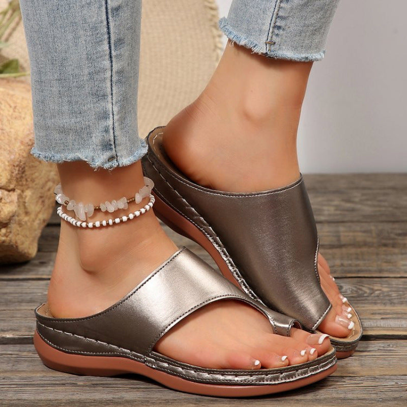 Women's Orthopedic Toe Ring Sandals – Casual Comfort with Arch Support