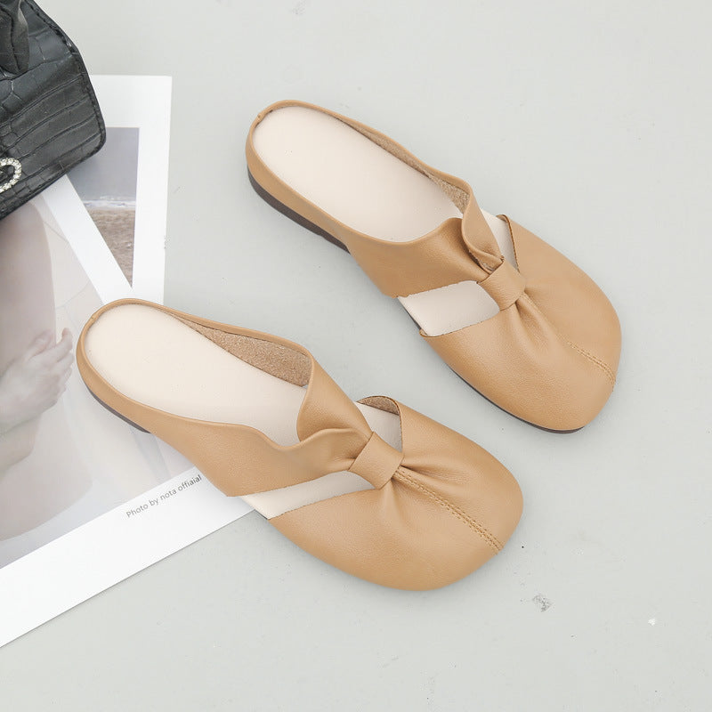 Women's Soft Leather Comfort Flats – Vintage-Inspired Slip-On Shoes