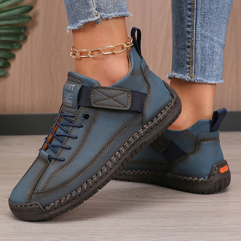 Women's Casual Solid Color Low-Top Sneakers, Outdoor Walking Shoes Suitable for Walking, Running, and Trekking