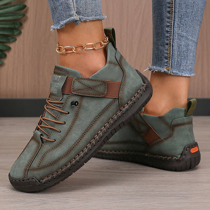 Women's Casual Solid Color Low-Top Sneakers, Outdoor Walking Shoes Suitable for Walking, Running, and Trekking