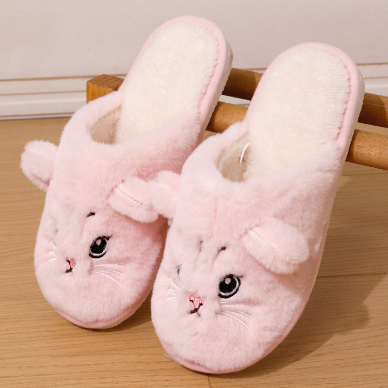 Women’s Warm Cat Slippers – Plush Indoor House Shoes with Non-Slip Sole & Cozy Lining