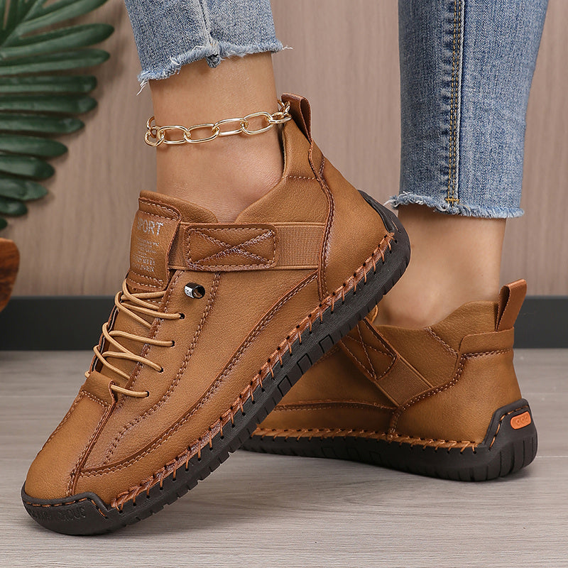 Women's Casual Solid Color Low-Top Sneakers, Outdoor Walking Shoes Suitable for Walking, Running, and Trekking
