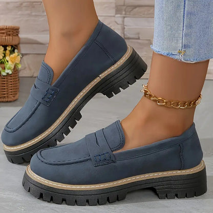 Women’s Comfortable Everyday Loafers – Cushioned Platform Sole with Timeless Style
