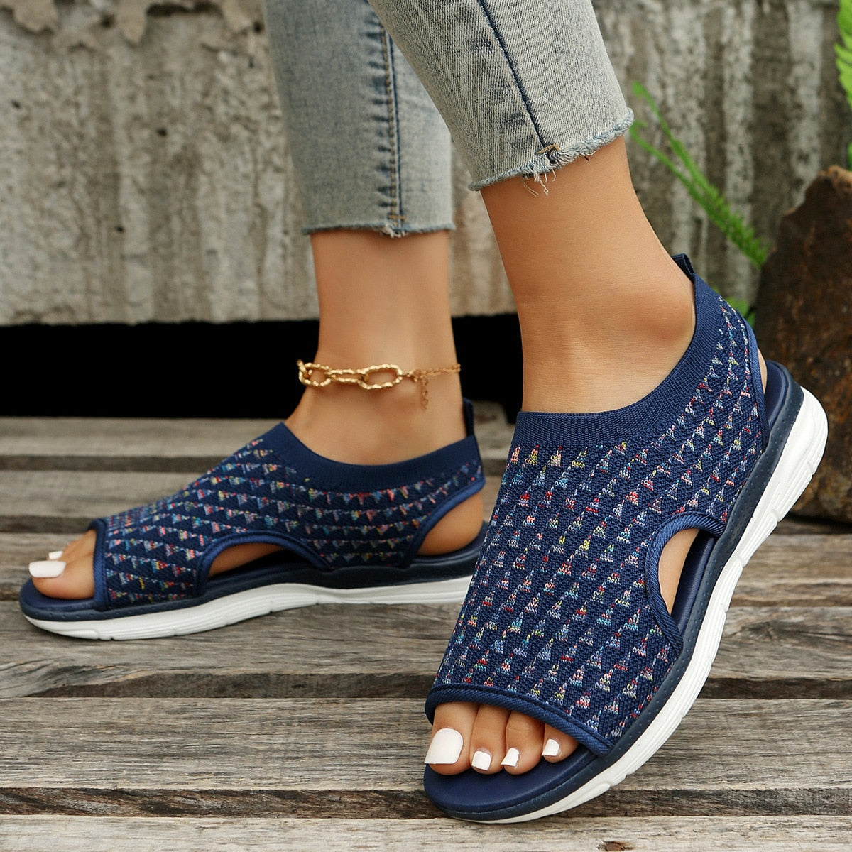 2023 Premium Elastic Mesh Knitted Orthotic Sandals [Limited time offer: Buy 2 Save More 15%]