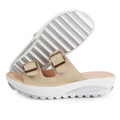 CMF Orthopedic Women Sandals Comfort Soft Cushioning Double Buckle Summer Slides