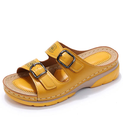 CMF Orthopedic Women Sandals Thick Sole Leather Comfort Summer