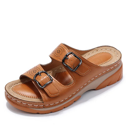 CMF Orthopedic Women Sandals Thick Sole Leather Comfort Summer