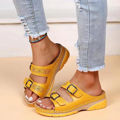 CMF Orthopedic Women Sandals Thick Sole Leather Comfort Summer