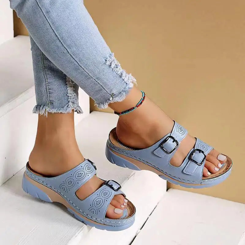 CMF Orthopedic Women Sandals Thick Sole Leather Comfort Summer