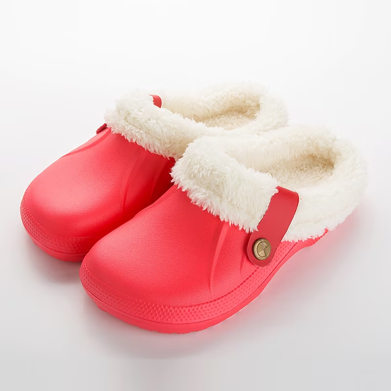Women's Comfort Winter Warm Fleece Lined Mules Slippers Waterproof Indoor Outdoor Non-slip House Shoes