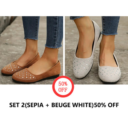 🔥Last Day 60% OFF -Women's Rhinestone Flat Shoes-Buy 2 Free Shipping