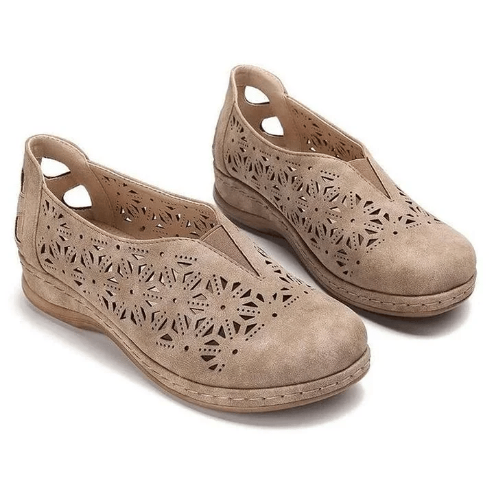 Hollow Elastic Orthopedic Leather Shoes
