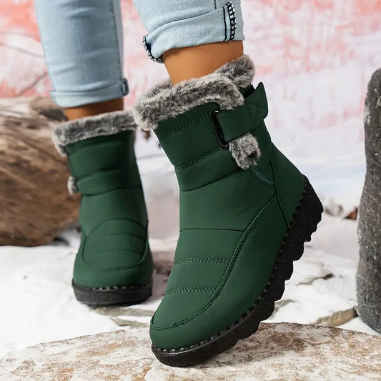 Women’s Winter Fur-Lined Snow Boots – Warm, Waterproof & Non-Slip Ankle Boots for Cold Weather