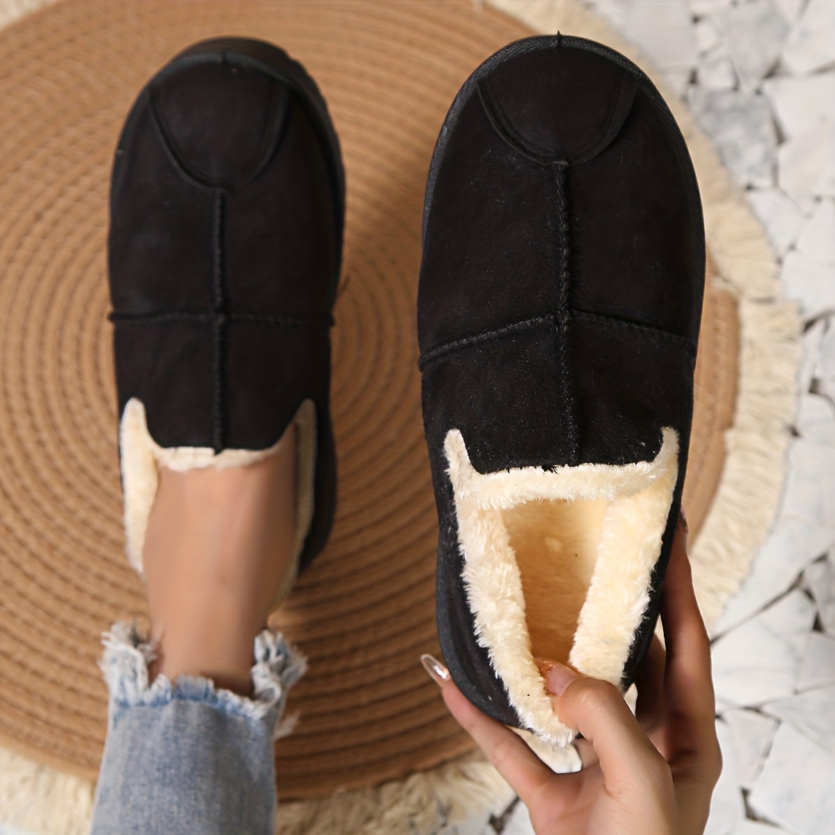 🔥Last Day 50% OFF -Fur Lined Thermal Soft Thick Sole Snow Shoes-Buy 2 Free Shipping