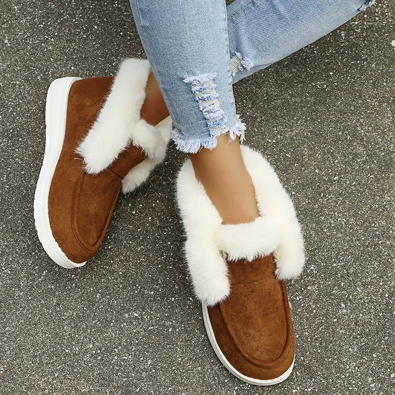 🔥Last Day 60% OFF🔥 Shoes Keep Warm This Winter: Women's Faux Fur Lined Boots