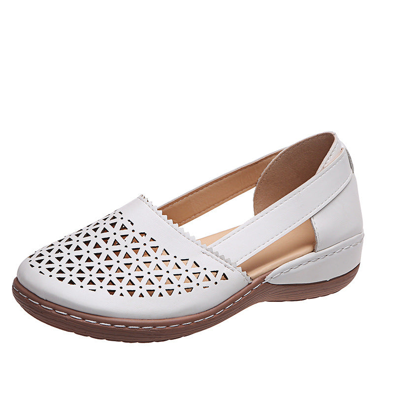 Women’s Breathable Cutout Comfort Shoes – Lightweight Slingback Walking Flats