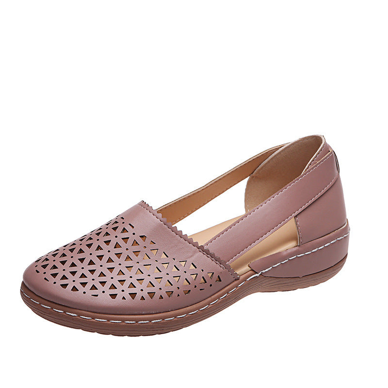 Women’s Breathable Cutout Comfort Shoes – Lightweight Slingback Walking Flats